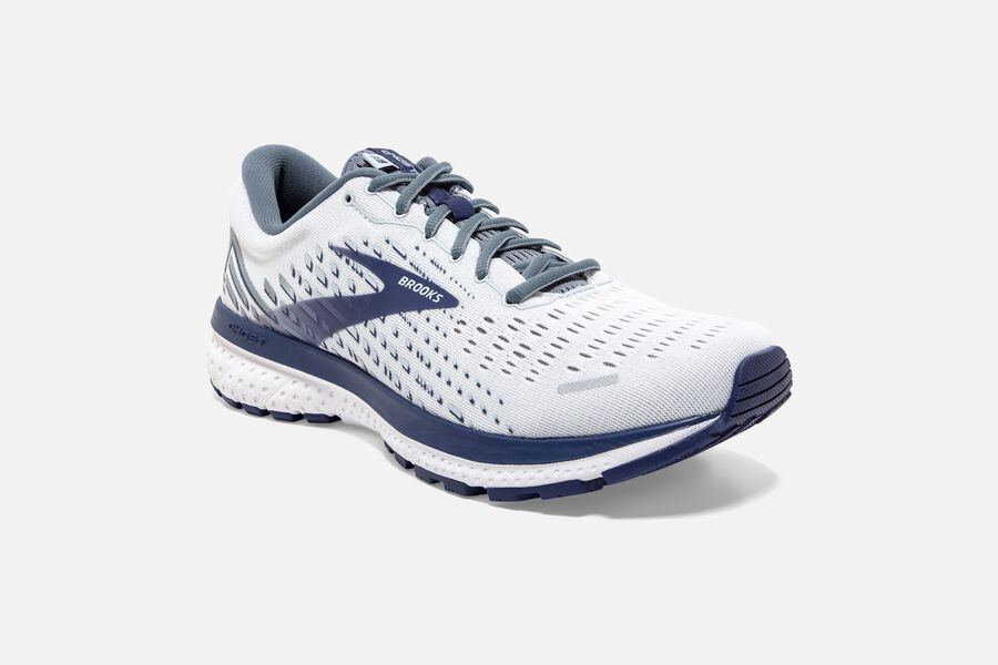 Brooks Israel Ghost 13 Road Running Shoes Mens - White/Blue - CDM-857620